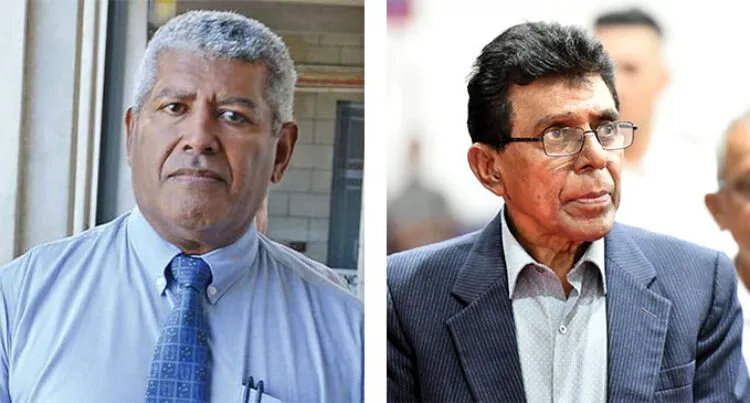 Two photos, one of former Republic of Fiji Military Forces (RFMF) Land Force Commander Pita Driti (left) and one of the Boxing Commission of Fiji chairman Adi Narayan (right).
