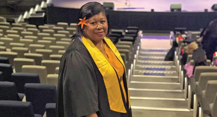 Akosita Tinai on her graduation at the International’s Convention and Exhibition Centre in Darling Harbour, Sydney, Australia.
