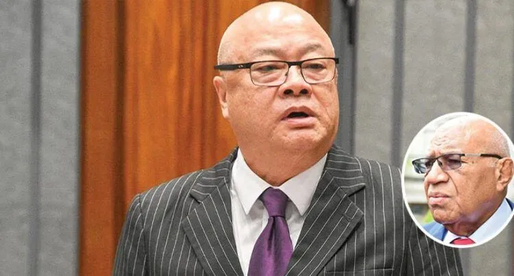 Former Attorney-General Graham Leung and Prime Minister Sitiveni Rabuka.