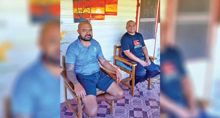From left: Lote’s Homestay owner Alipate Radrodro, with a guest at his accommodation centre at Namulomulo, Nabouwalu, Bua, recently.
