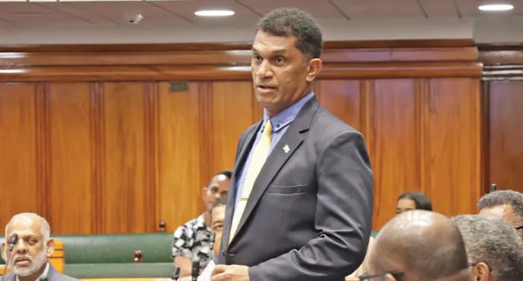 Minister for Education Aseri Radrodro standing in Parliament on April 28, 2025.
