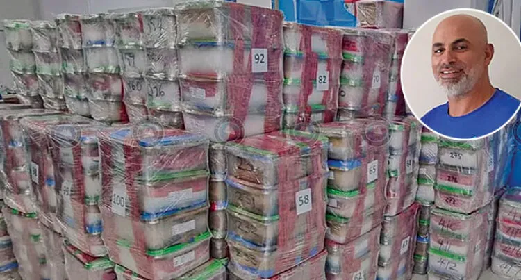containers of methamphetamine