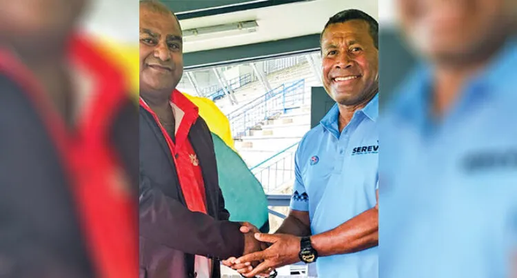 Serevi and Actting CEO fiji Sports Council Gilbert