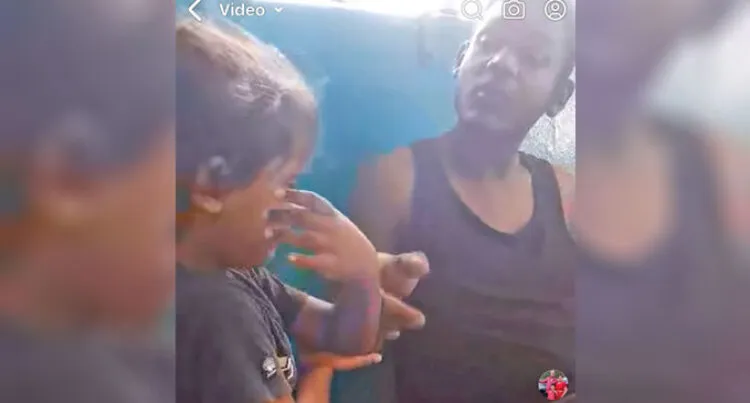 Video of a man alleged abuse of child