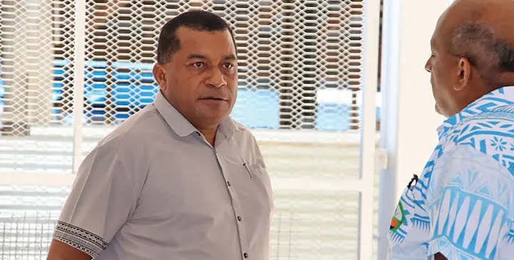 Minister for Local Government, Maciu Nalumisa (left) and Savusavu Town Council special administrator Shiu Sharma.